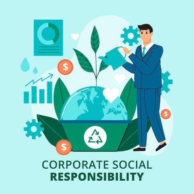 Free Vector organic flat csr concept illustrated