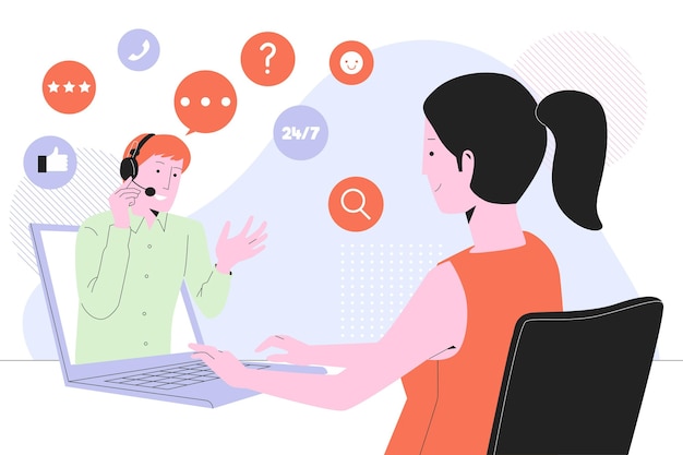 Free vector organic flat customer support illustration