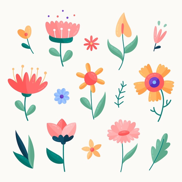 Free Vector organic flat flower collection