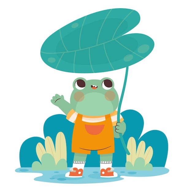 Free Vector organic flat frog illustrated