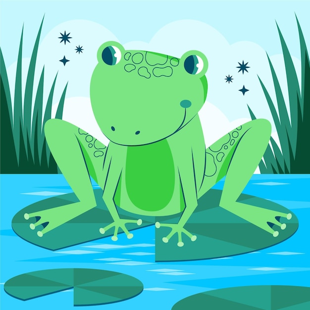 Free Vector organic flat frog illustrated