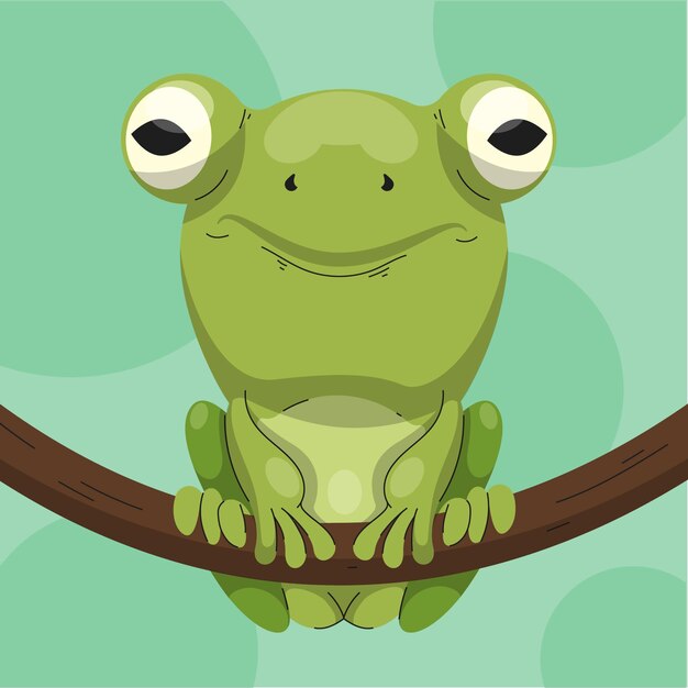 Organic flat frog illustration