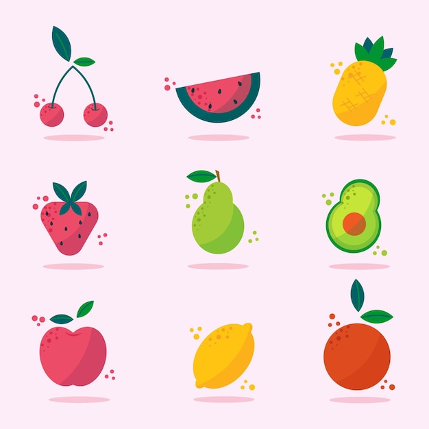 Free Vector organic flat fruit collection