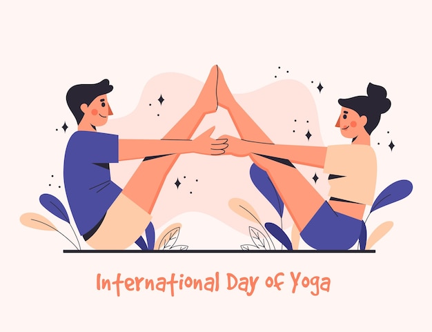 Free vector organic flat international day of yoga illustration