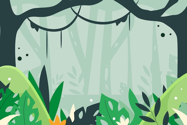 Free vector organic flat jungle background