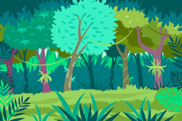 Free vector organic flat jungle background