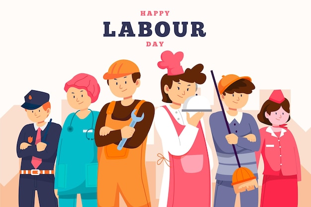 Free vector organic flat labour day illustration