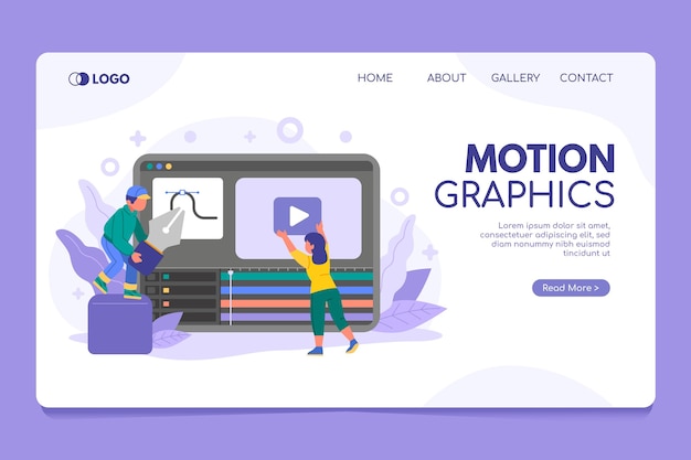 Organic flat motiongraphics landing page