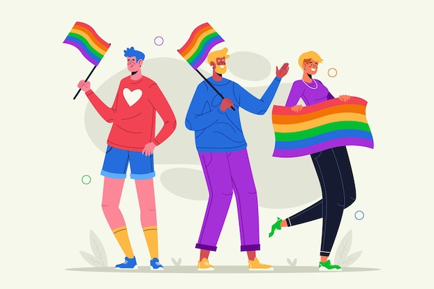 Free Vector organic flat pride day people collection