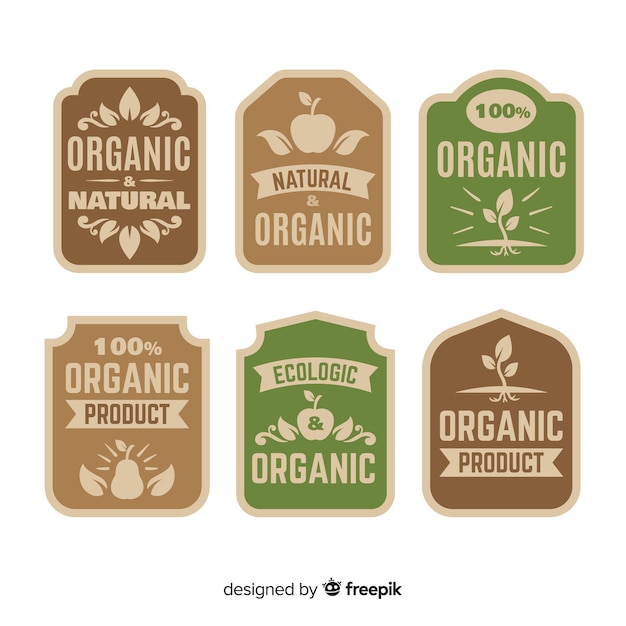 Free Vector organic food label collection