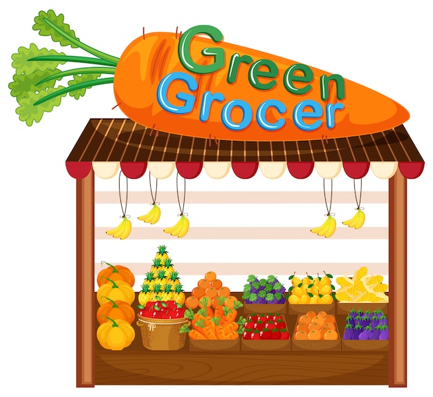 Free vector organic fruit and vegetable store