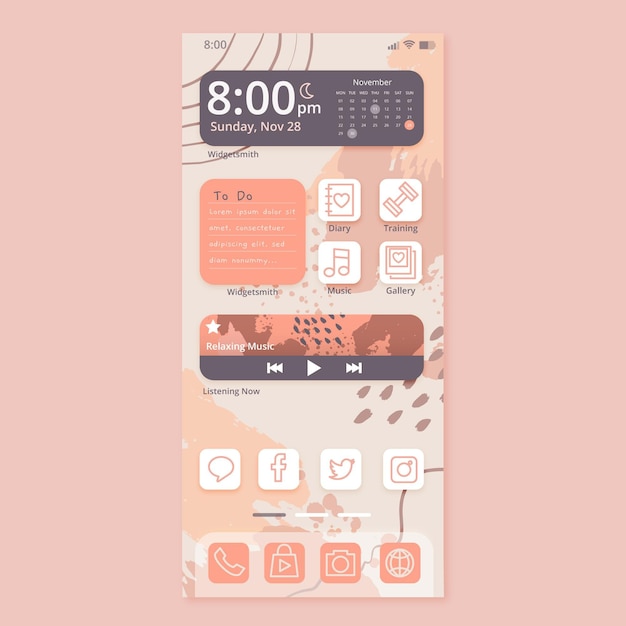 Free vector organic home screen