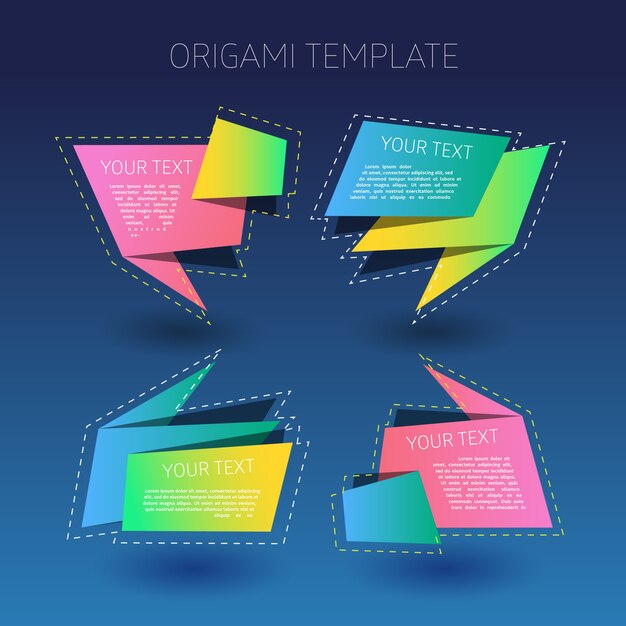 Origami style text templates