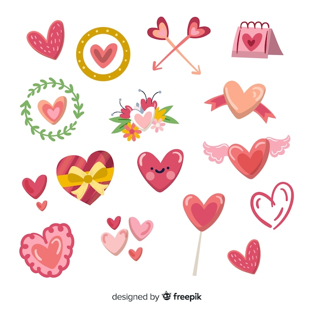 Free vector original heart collection