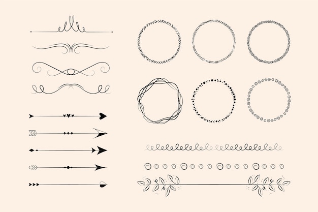 Free Vector ornamental element collection