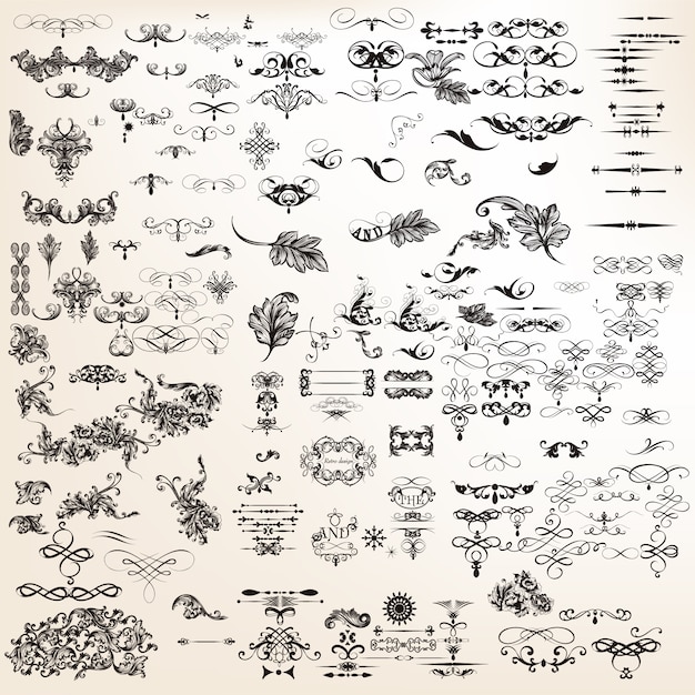 Free vector ornamental elements collection