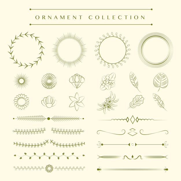 Free Vector ornaments collection design concept