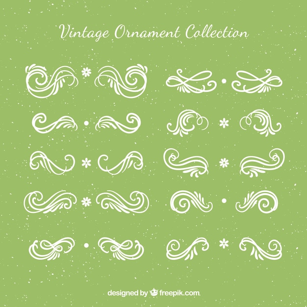 Free vector ornaments collection in vintage style