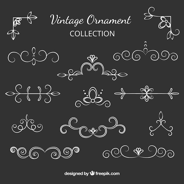 Free vector ornaments collection in vintage style