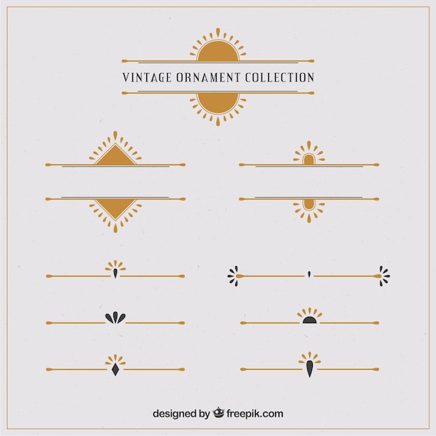 Free Vector ornaments collection in vintage style