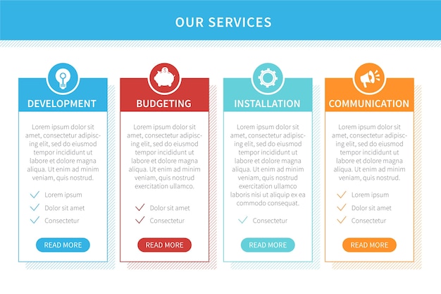 Free Vector our services infographic design