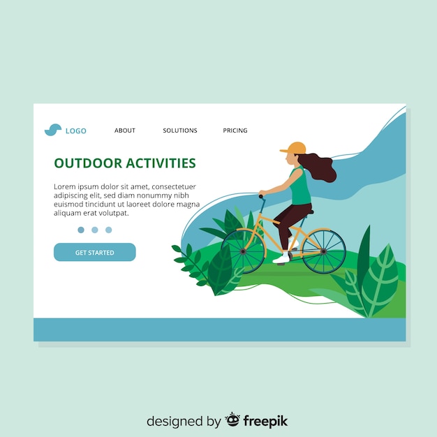 Free Vector outdoor activities landing page