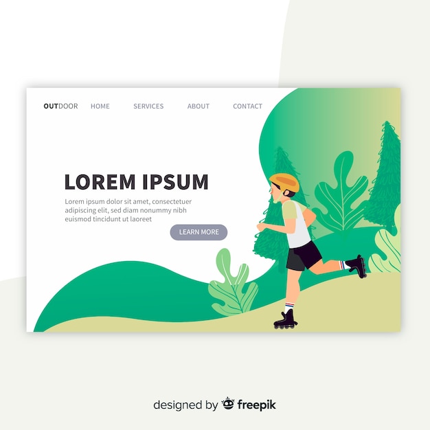 Free Vector outdoor activities landing page