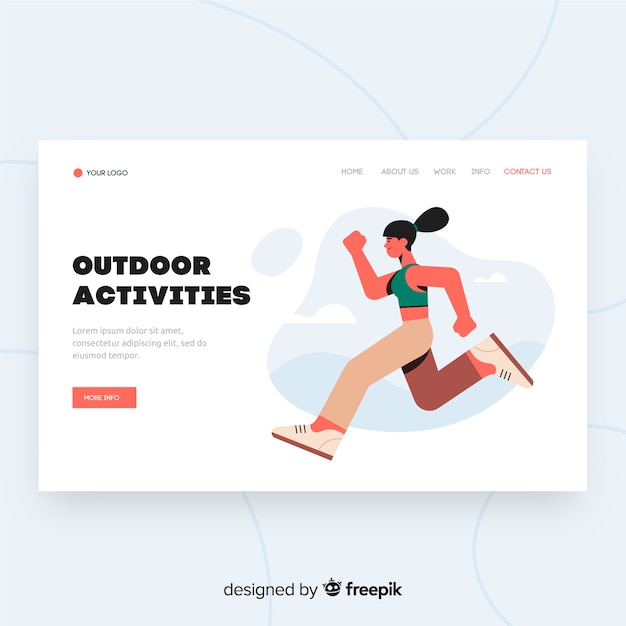 Free Vector outdoor activities landing page