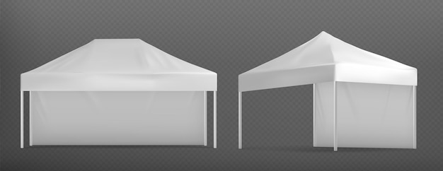 Free vector outdoor festival tents set