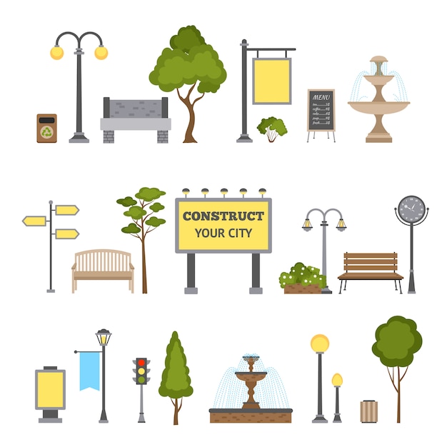 Free Vector outdoor object set