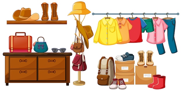 Free vector outfit accessories object display