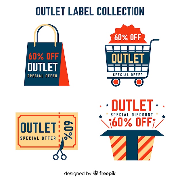 Free Vector outlet label collection