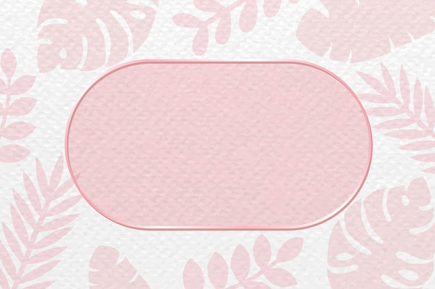 Oval frame on monstera patterned