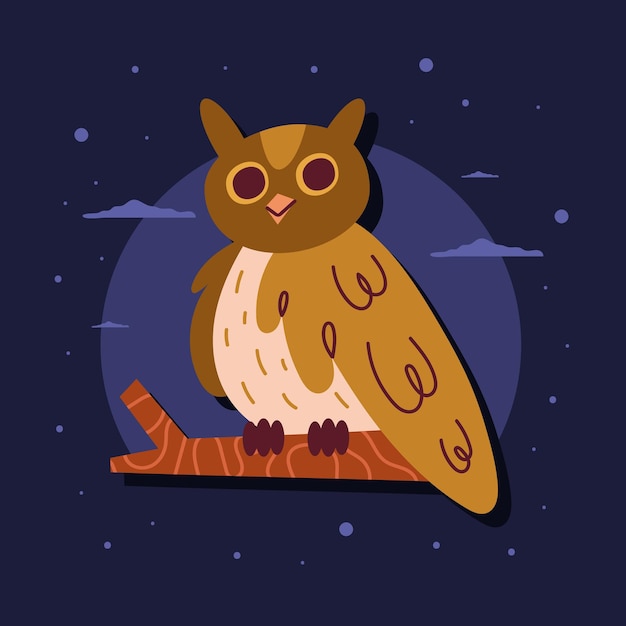 Free Vector owl bird wild animal