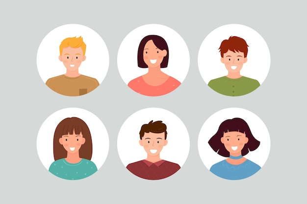 Free Vector pack of avatars for different people