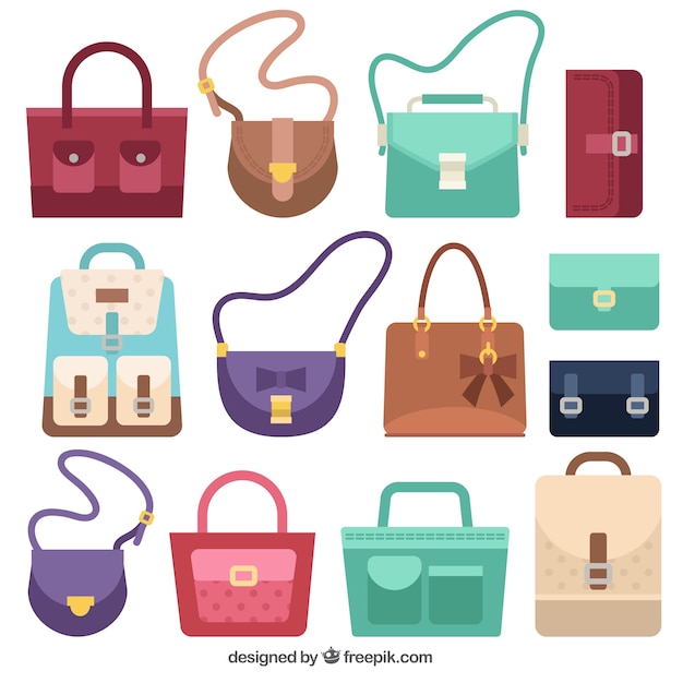 Free Vector pack of bags with different styles