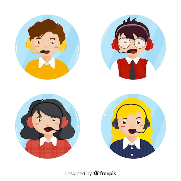 Free vector pack of call center avatars