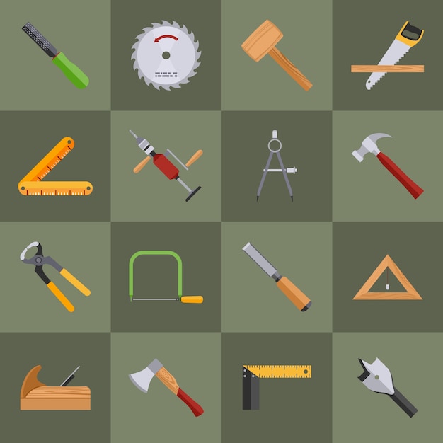 Free Vector pack of carpentry tools