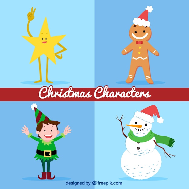 Pack of christmas characters