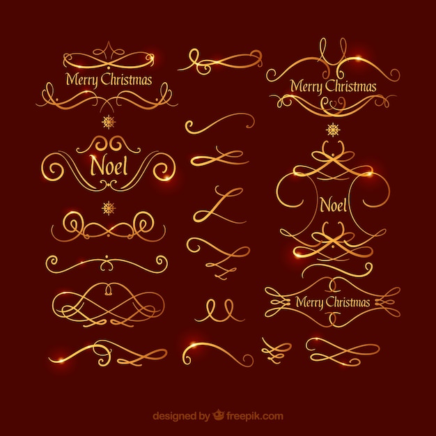 Free Vector pack of christmas decorative elements