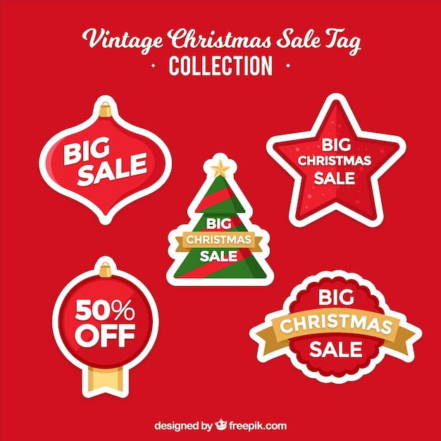 Free vector pack of christmas sale stickers