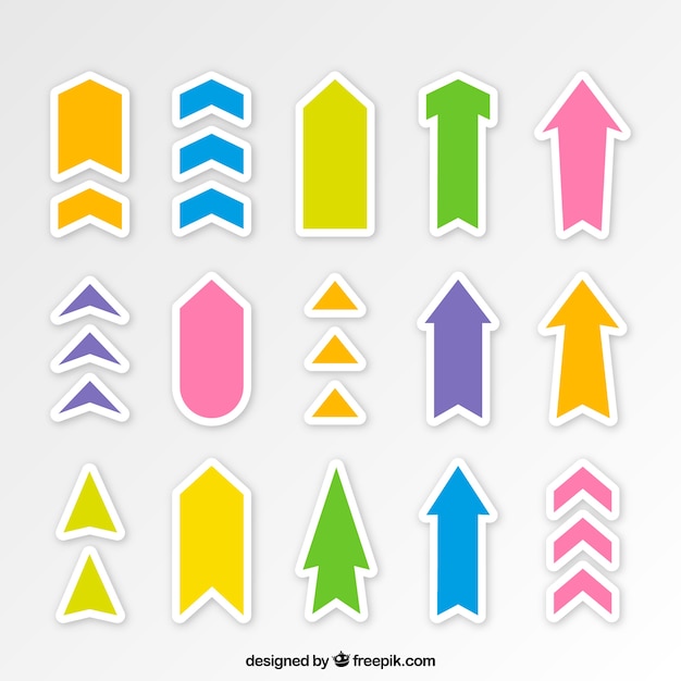 Pack of colorful arrow stickers