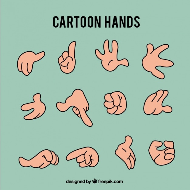 Free vector pack of drawings hands