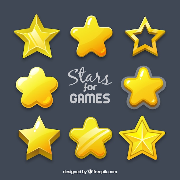 Pack of eight stars for games