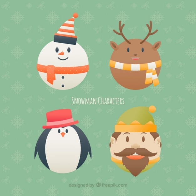 Free vector pack of elf and nice christmas characters