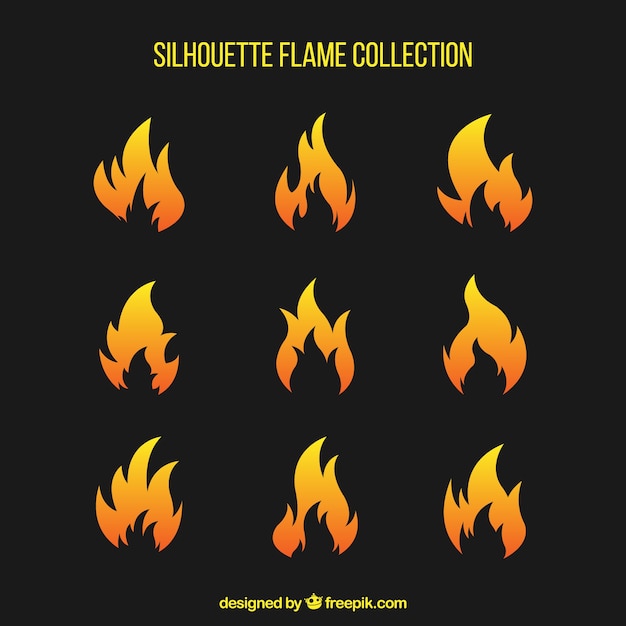 Pack of fire silhouettes