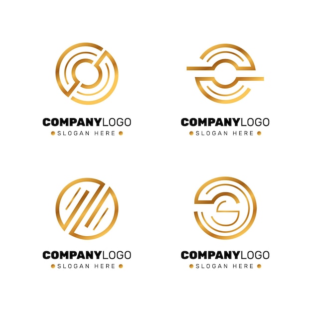 Pack of flat design o logo templates