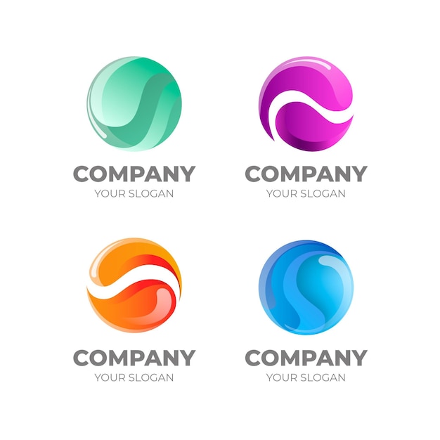 Pack of flat design o logo templates