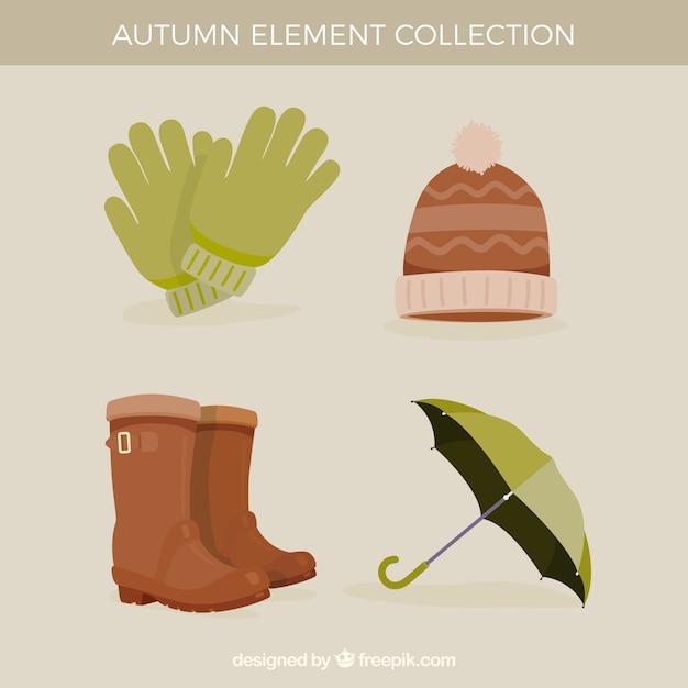 Free vector pack of four autumn accessories