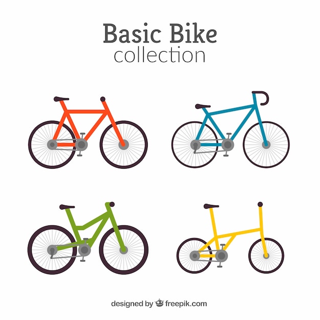 Free vector pack of four basic bikes